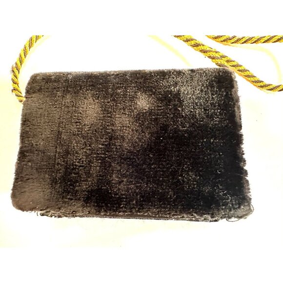 Vintage Embroidered Zardozi  Design Velvet Mini Crossbody Bag Braided‎ Strap - Picture 5 of 16